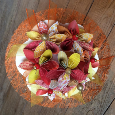 Flamboyance - Bouquet de fleurs en origami (sur demande 40 à 60€)